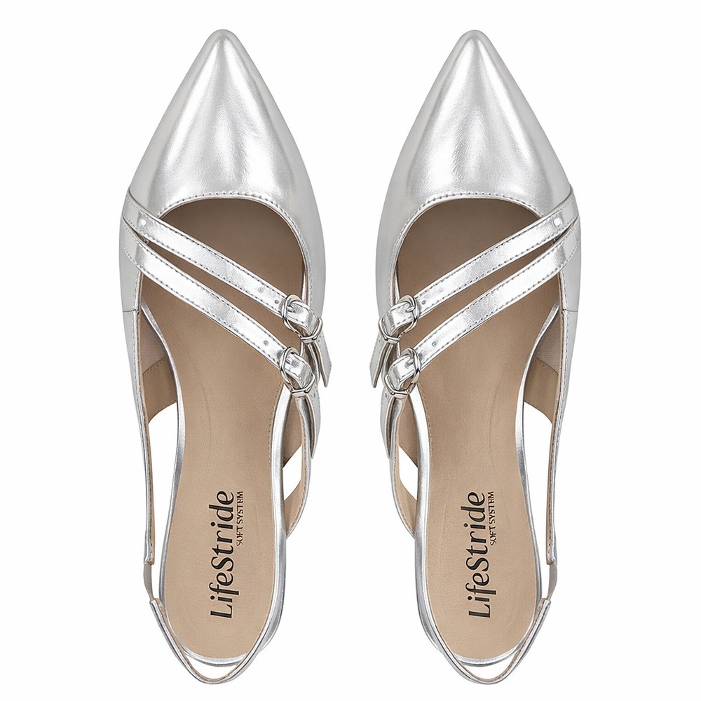 Women’s Silver Monique Slingback Pump